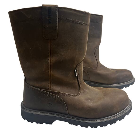 Wolverine Brown Leather Pull-On Work Boots Men’s 13 EW W10682 - Picture 8 of 16